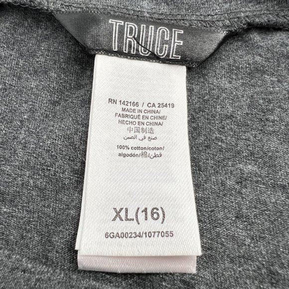 Truce Kids' Flowing Fit Crew Neck 'Not Worth My Time' Tee Dark Grey XL (16) NWT - Picture 3 of 5